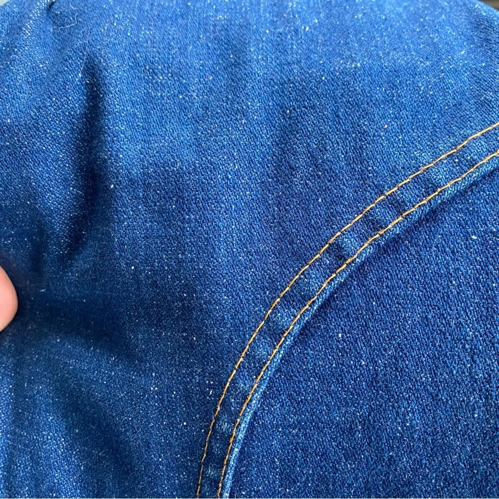 70s sedgefield dark wash pearl snap vintage denim jacket size L
